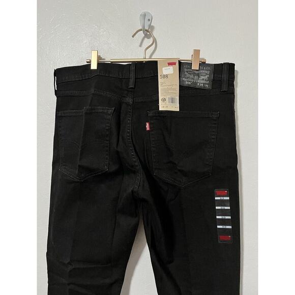 Levi’s 505 Regular Tapered Leg Jeans Size 36x30 Black Zip Fly Men’s NEW - Picture 3 of 8